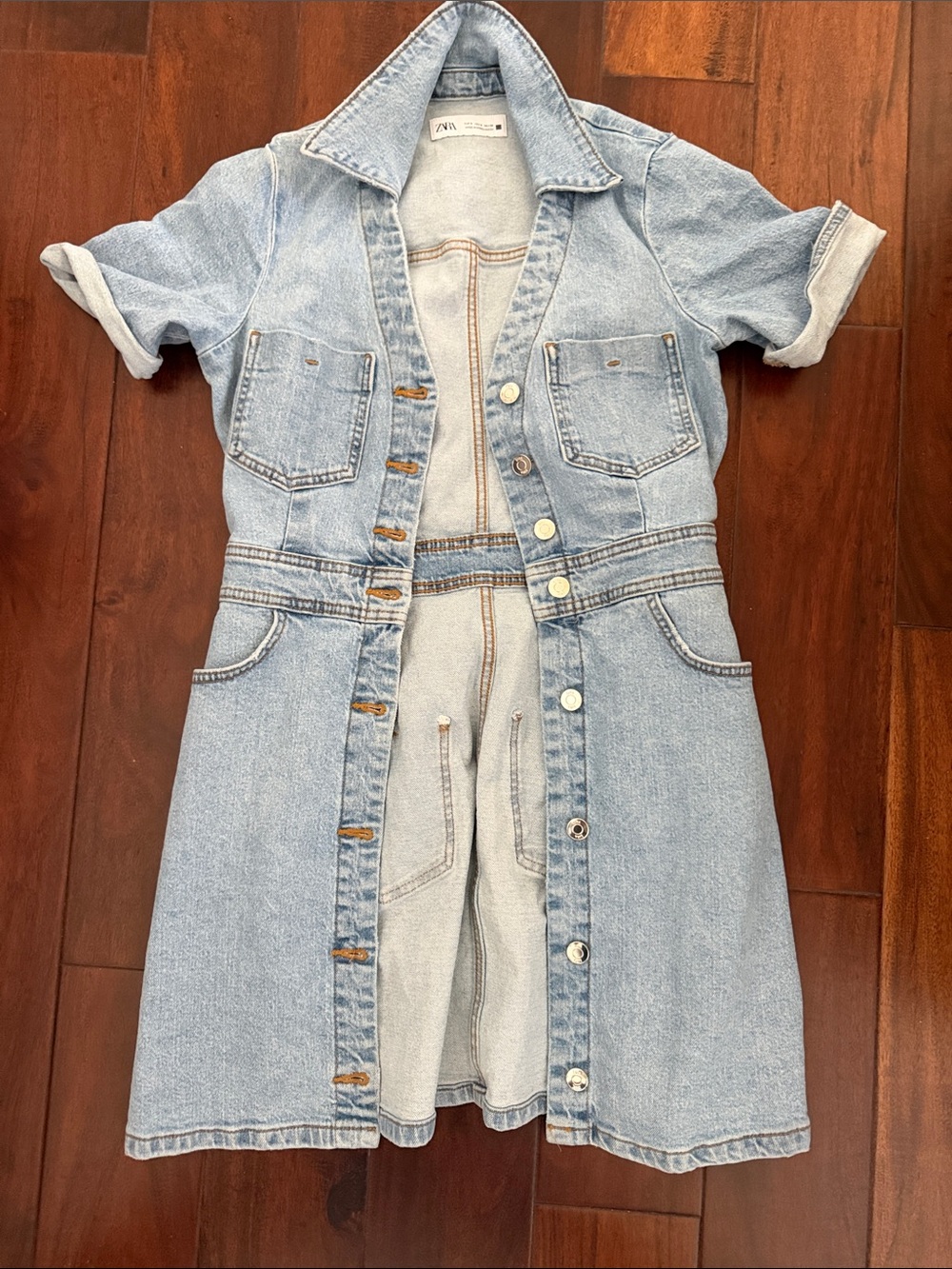 Zara Light Blue Denim Dress